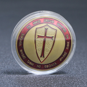 Chevaliers maçonniques <span class=keywords><strong>templiers</strong></span> sur cheval croix rouge <span class=keywords><strong>franc</strong></span>-<span class=keywords><strong>maçon</strong></span> maçonnique plaqué argent pièce Souvenir - Product Image 6