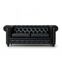 Canapé Chesterfield en cuir véritable de luxe |   Cadre en bois massif fait main |   Couleurs et tailles personnalisées |   Utilisation à domicile ou en hôtel |   Akku Art Exports
