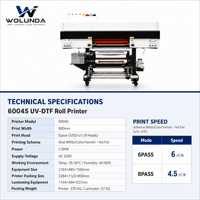 Imprimante UV DTF Wolunda 60 cm à 4 têtes I3200-U1, machine tout-en-un pour impression et laminage, pour transfert d'autocollants UV DTF, estampage à chaud