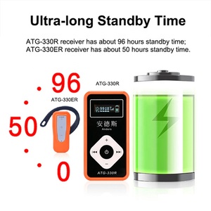 Walkie Talkie göğüs asılı ve kulak kancası alıcı UHF kablosuz Whisper ses tur rehberi sistemi seyahat için müze konferans Haji - Product Image 5