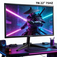 Moniteur d'usine 22 pouces 1K 75Hz, écran TN, temps de réponse 2ms, résolution 1920x1080, affichage encadré pour le bureau, la maison et le travail professionnel