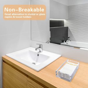Thicken Clear Acrylic <strong>PaperTowel</strong> Dispenser Cocktail and Guest Napkin Holders for kitchen Table 9 Inc - Product Image 6