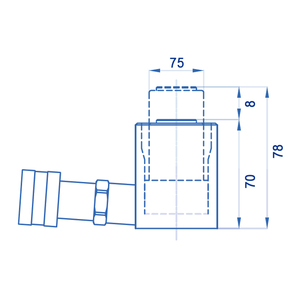 Cilindro hidráulico compacto de simple efecto OMCN 362 con retorno por gravedad, 78 mm de alto, 30 toneladas - Product Image 2