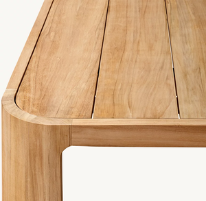 Tumbona de teca escandinava moderna, cojines de esponja de olefina, resistente a los rayos UV, duradero, respetuoso con el medio ambiente, parte trasera sólida para Hotel Villa al aire libre - Product Image 6