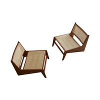 Fauteuil inclinable en bois durable avec coussin moelleux, style industriel japonais moderne, pour salon, chambre et villas