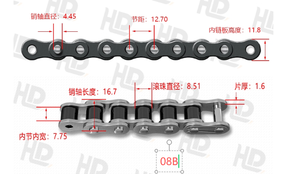 10 Fuß Rollenkette 2 Verbindungs glieder Metrischer Standard 428 # Verlängerung 08B für ketten getriebenen Schiebe tor öffner für Förderer - Product Image 4