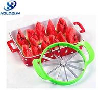 Trancheuse à pastèque surdimensionnée en acier inoxydable robuste avec poignée en plastique antidérapante pour couper les fruits et les légumes