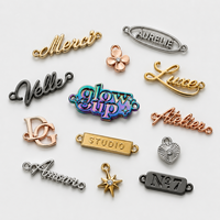 Étiquettes métalliques personnalisées pour vêtements, boutons logo métalliques pour parfums, étiquettes gaufrées pour chaussures, plaques métalliques pour sacs à main