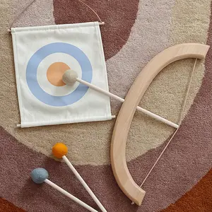 Ensemble d'<span class=keywords><strong>arc</strong></span> et de flèches en <span class=keywords><strong>bois</strong></span> moderne pour enfants, jeux de tir à la main non toxiques et écologiques, <span class=keywords><strong>jouet</strong></span> éducatif d'entraînement en intérieur - Product Image 1