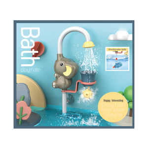 Pommeau de douche pour bébé en forme d'éléphant avec bec verseur et boutons de commande pour le contrôle du débit d'eau et le plaisir - Product Image 1