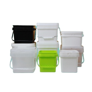 Manufacturer provides straightly PP Food Grade Square Plastic Bucket For Food Packing Snacks barrels