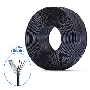 Câble électrique AWM 2464 noir 26awg 4 conducteurs, gaine en PVC, flexible, isolé, blindé en feuille étamée, cuivre pur, rouleau - Product Image 2