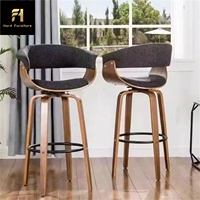 Chaise pivotante de haute qualité avec dossier de tabouret haut en bois massif Design contemporain pour la maison salon salle à manger bureau utilisation en extérieur