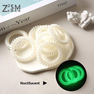 Attache-cheveux en cordon téléphonique Z2SM, blanc, en TPU, accessoires pour cheveux de fête, luminescent - Product Image 1