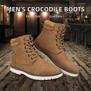 Botas Chukka Marrones para Hombre, con Cordones, Estilo Western, Punta Redonda, Casuales, para Exteriores - Product Image 2