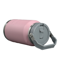 Bouteille d'eau de grande capacité OEM ODM de 1200ml, tasse thermos en acier inoxydable à double paroi avec paille à rabat, gobelet personnalisé