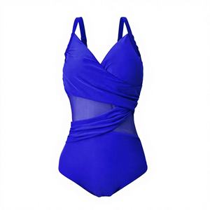 Maillot de bain une pièce pour femme, coupe haute, dos nu, bikini sexy, soutien-gorge en maille - Product Image 1