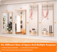 Miroir de gym sans cadre en verre trempé, grand miroir mural pleine longueur pour la maison, le yoga, la danse, le studio, le garage