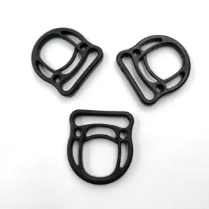 Multiuse Plastic Adjustable Buckle Semi-round Slider Connection D Ring Buckle For Tactical Backpack Straps