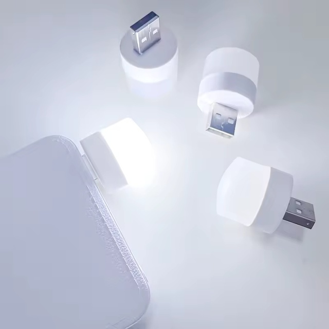 Mini LED USB Book Lamp with Charging Stand Round Design Night Light Eye Protection Charging Power Bank
