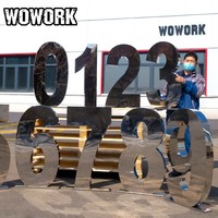 WOWORK 2026 Vente en gros de décorations de fête SST, chiffres en acier inoxydable miroir or et argent 3D de 2 et 3 pieds pour la décoration d'événements d'anniversaire