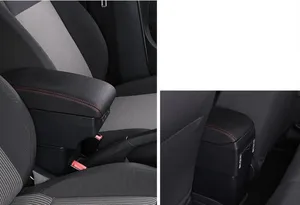 Car Storage Box Universal Leather Central Store Storage Box With USB Charger Car Armrest Center Console Armrests Box