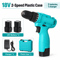 Perceuse sans fil 12V 18V 36V à moteur à balais, perceuse électrique au lithium-ion avec mandrin auto-serrant, double vitesse