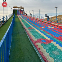 Nouvel équipement de parc d'attractions commercial : Toboggan arc-en-ciel extérieur pour adultes et enfants (toboggan sec)