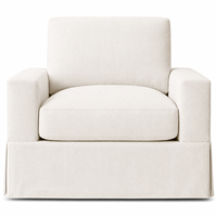 Fauteuil en lin crème avec housse, style moderne minimaliste, fauteuil d'appoint rembourré avec coussins pour salon, coin lecture