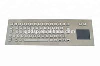 Clavier mécanique industriel en métal étanche à 65 touches pour kiosque informatique avec pavé tactile ou trackball