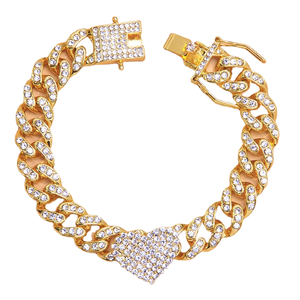 สร้อยข้อมือแบบ Cuban Link ชุบทอง ประดับเพชรซิร์คอน สไตล์ฮิปฮอป สำหรับทุกเพศ เหมาะสำหรับเป็นของขวัญในงานปาร์ตี้ - Product Image 2