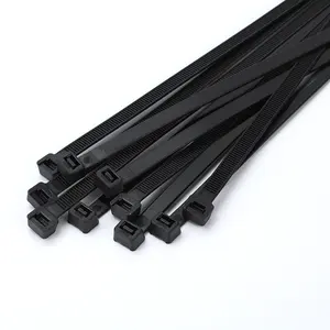 Pabrik grosir 3.6*250mm 10 inci kawat hitam ikat kabel zip CE ROHS disetujui PA66 mengunci sendiri ikatan kabel nilon plastik