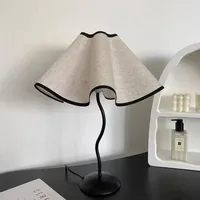 Lámpara de Mesa Moderna con Diseño Elegante para Sala de Estar o Dormitorio, con Bombilla de 5W, 9W o 12W, Tricolor, con Forma de Ola