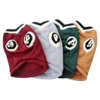 Pull en molleton tricoté toutes saisons, col en V, style preppy 01, vêtements pour chiens et chats, fournitures pour Teddy et Pomeranian, vente en gros d'usine