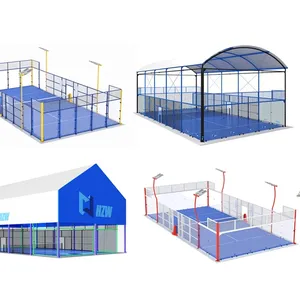 고급 유럽 표준 야외 풀 뷰 파노라마 패들 코트/세미 파노라마 패들 코트/클래식 패들 코트 배송 준비 완료
