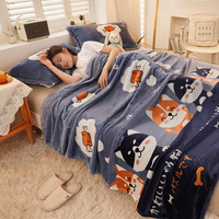 Cadeau Commerce extérieur Vente en gros Vente rapide Drap de lit thermique en polaire doux et moelleux en flanelle Couverture en velours de cristal corail
