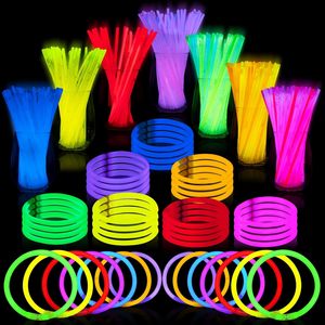 Lot de 100 bâtons lumineux LED néon de 200 mm, à piles, écologiques, pour fêtes, cadeaux, remises de diplômes, Thanksgiving - Product Image 1