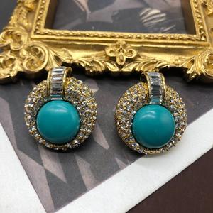 Ensemble de boucles d'oreilles et collier en or plaqué or chrétien, style bohème, incrusté de perles et de turquoise, pour femmes, livraison gratuite - Product Image 4