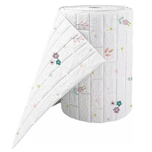 Panneaux muraux 3D en briques blanches <span class=keywords><strong>Arthome</strong></span>, papier peint autocollant pour la décoration murale de la chambre à coucher, par rouleau - Product Image 5