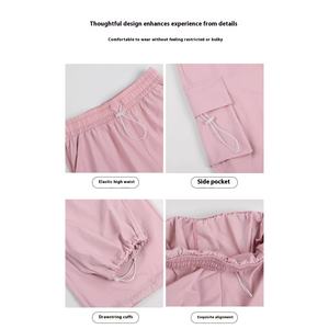 Pantaloni Cargo da <span class=keywords><strong>donna</strong></span> a vita media <span class=keywords><strong>stile</strong></span> autunnale pantaloni da paracadute larghi per abbigliamento Casual - Product Image 3