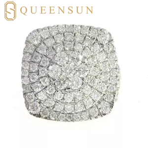 Queensun мужское кольцо с бриллиантом Moissanite S925 10K 18K серебряное кольцо чемпиона по хип-хопу - Product Image 2