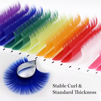 Extensions de cils classiques EMEDA en velours mat couleur marron-rouge, effet rouge bordeaux profond, plateaux d'extensions de cils volumineux