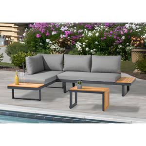 Salon modulaire SIRMIONE en aluminium et bois d'acacia - Product Image 1