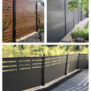 Clôture en composite bois-plastique SHENGCHENG, poteaux en aluminium, décoration, panneau de clôture WPC, mur à lattes pour l'intimité, extérieur - Product Image 5