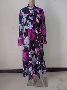 YQY2017 Abiti Estivi alla Moda per Donne, <span class=keywords><strong>Vestito</strong></span> <span class=keywords><strong>Lungo</strong></span> Casual a Maniche Lunghe con Stampa <span class=keywords><strong>Floreale</strong></span>, Abiti da Ufficio per Signore - Product Image 6