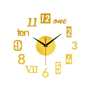 90CM Big Home <span class=keywords><strong>Wanduhr</strong></span> 3D DIY Acryl spiegel Aufkleber - Product Image 2