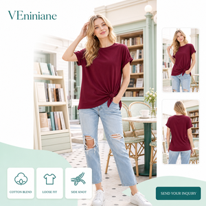 Article tendance : T-shirt mignon à col rond et manches courtes, style <span class=keywords><strong>euro</strong></span>-américain, design 3D, coupe ample, multicolore, imprimable - Product Image 3