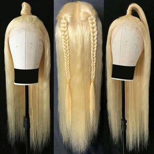 Straight 613 Raw Indian Virgin Human <b>Hair</b> Transparent Lace Frontal Closure Wig Blonde HD Full Lace Front Wig Human <b>Hair</b> Vendor - Product Image 4