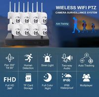 Eseecloud 2.4G 5G WIFI Nirkabel 4CH 8CH Kit NVR Keamanan 3MP 5MP Mini PTZ CCTV AI Audio Video Penglihatan Malam Alarm Kamera Luar Ruangan