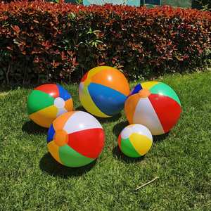 ลูกบอลชายหาดเป่าลมหลากสี - ลูกบอลเล่นน้ำสีรุ้งหกสีสำหรับเด็ก - Product Image 6